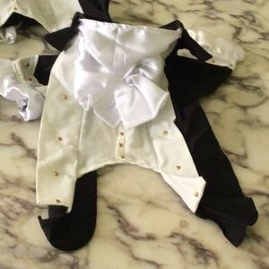 Halloween White Tie and Tails Costume for Smaller Dog